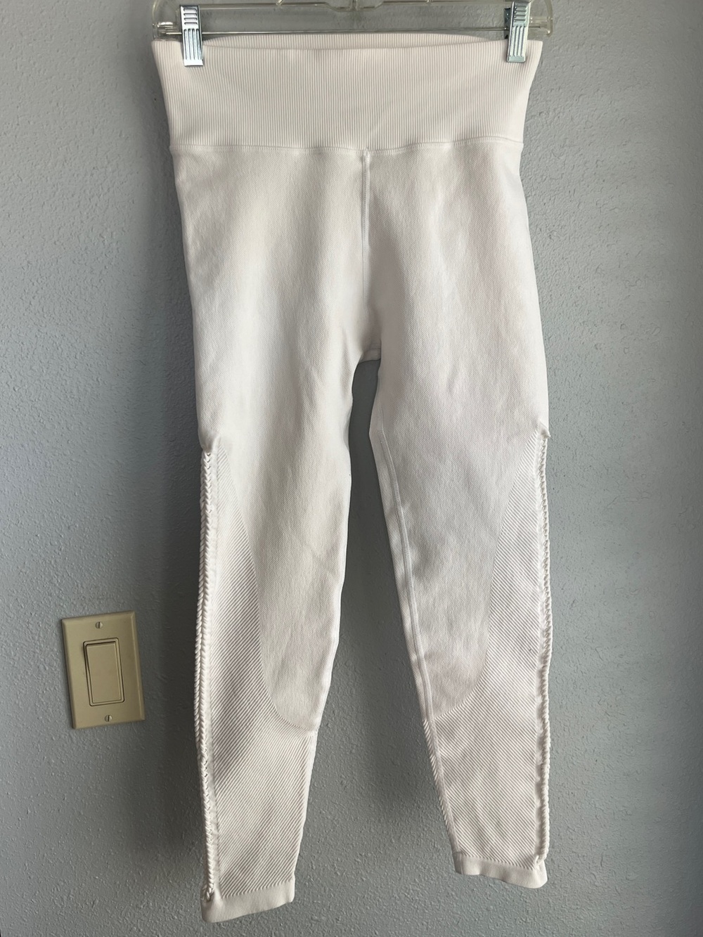 aerie Offline Braided Leg White High-Waisted Leggings